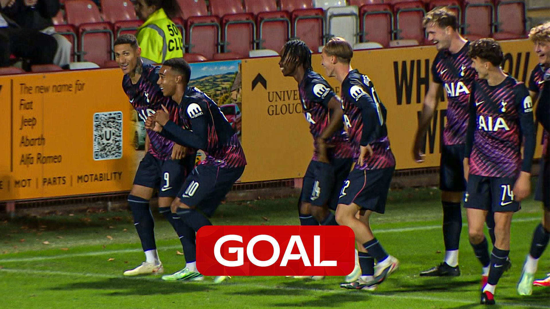 Richarlison does trademark celebration after scoring for Spurs U21s