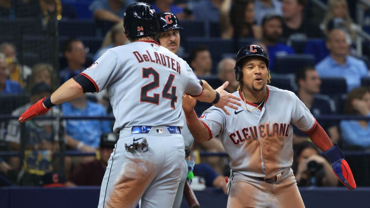 DeLauter, Ramírez power Guardians' win vs. Rays in Game 1 of ALCS