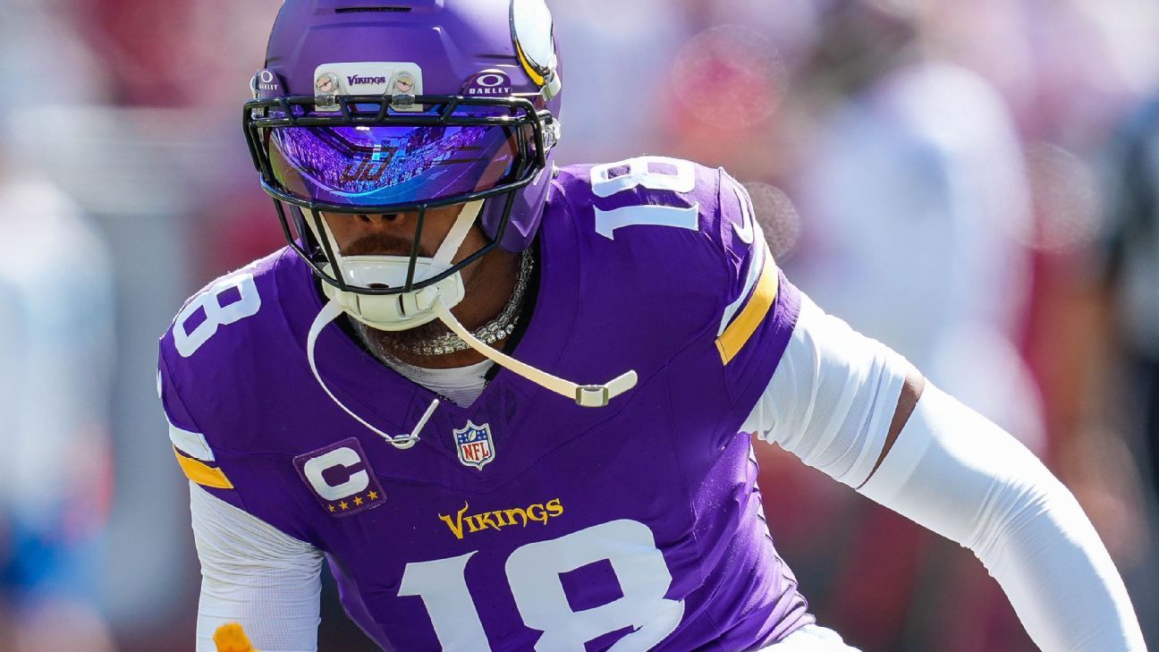 Vikings' Jefferson to sit vs. Dolphins, hoping to return in Week 5
