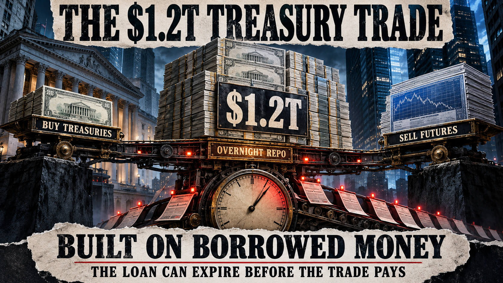 Hedge funds built a $1.2 trillion Treasury trade on money they have to keep borrowing